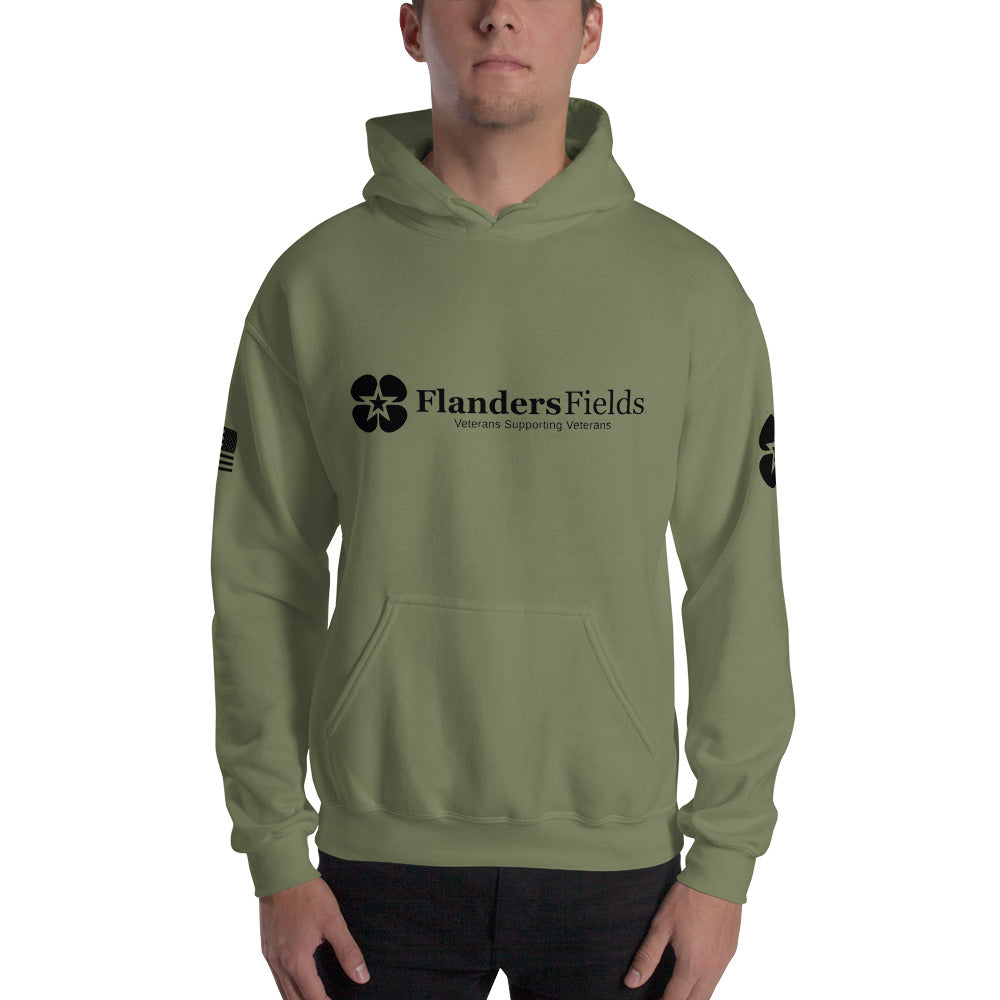 Unisex Hoodie - Flanders Fields logo, flag sleeve