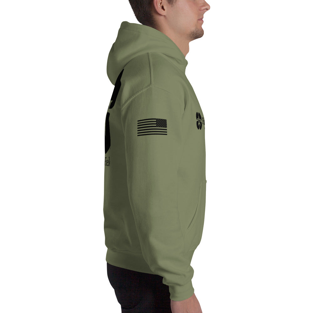 Unisex Hoodie - Flanders Fields logo, flag sleeve