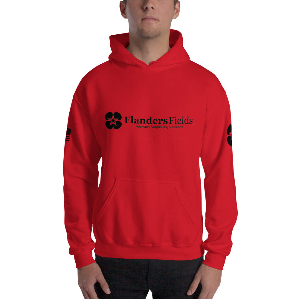 Unisex Hoodie - Flanders Fields logo, flag sleeve