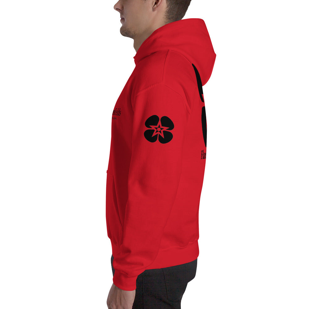 Unisex Hoodie - Flanders Fields logo, flag sleeve