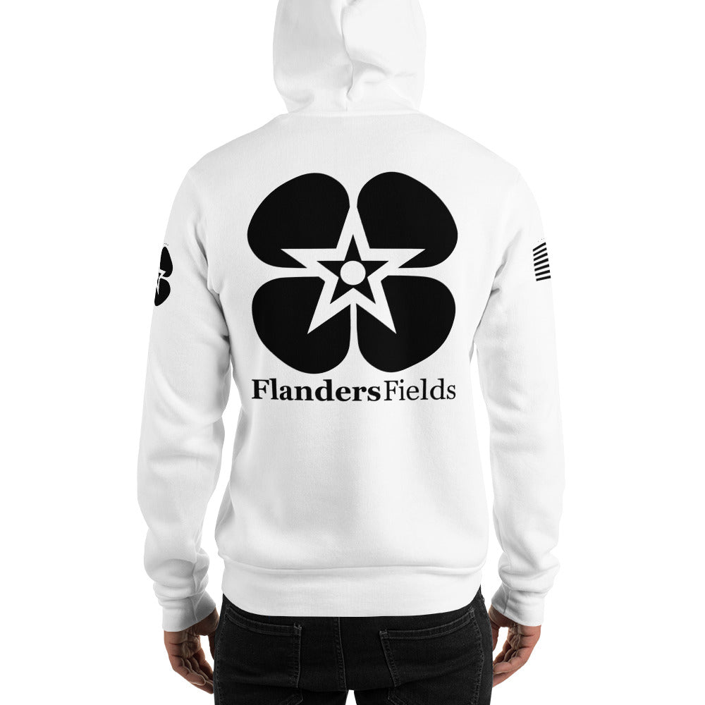 Unisex Hoodie - Flanders Fields logo, flag sleeve