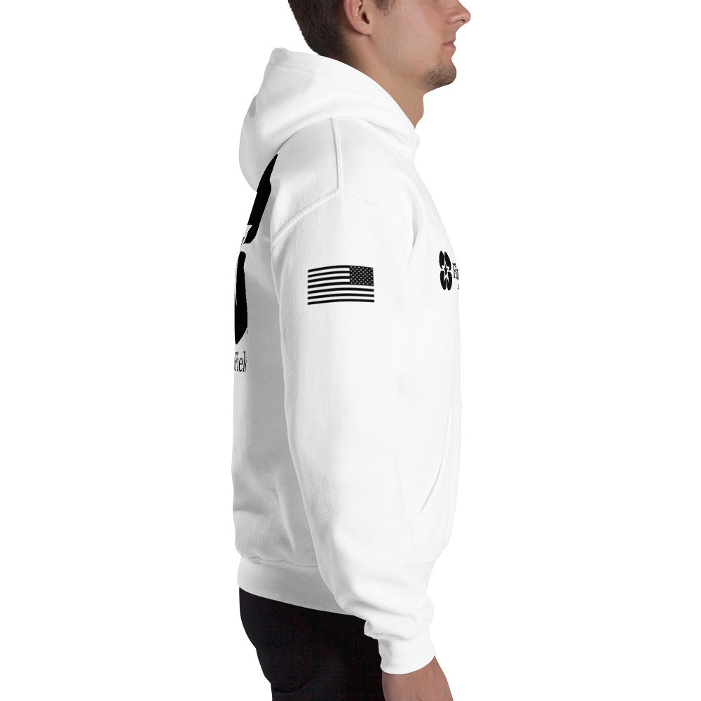 Unisex Hoodie - Flanders Fields logo, flag sleeve