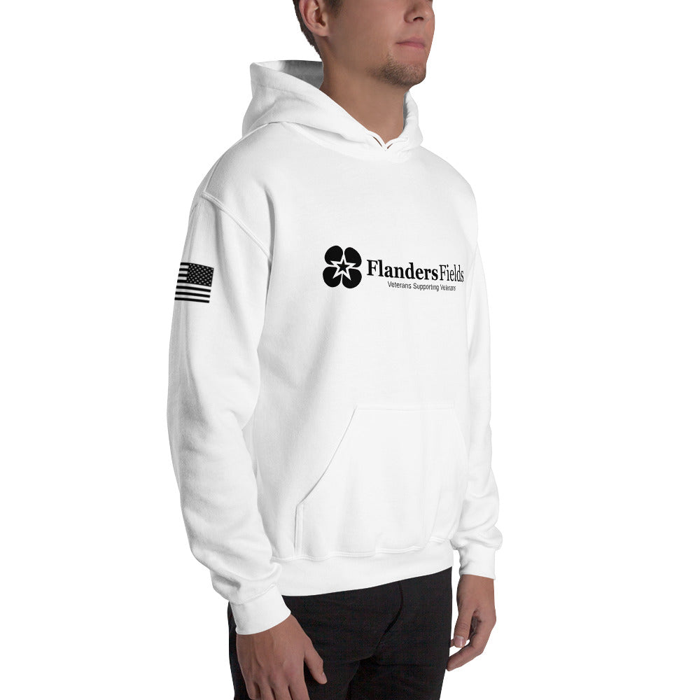 Unisex Hoodie - Flanders Fields logo, flag sleeve