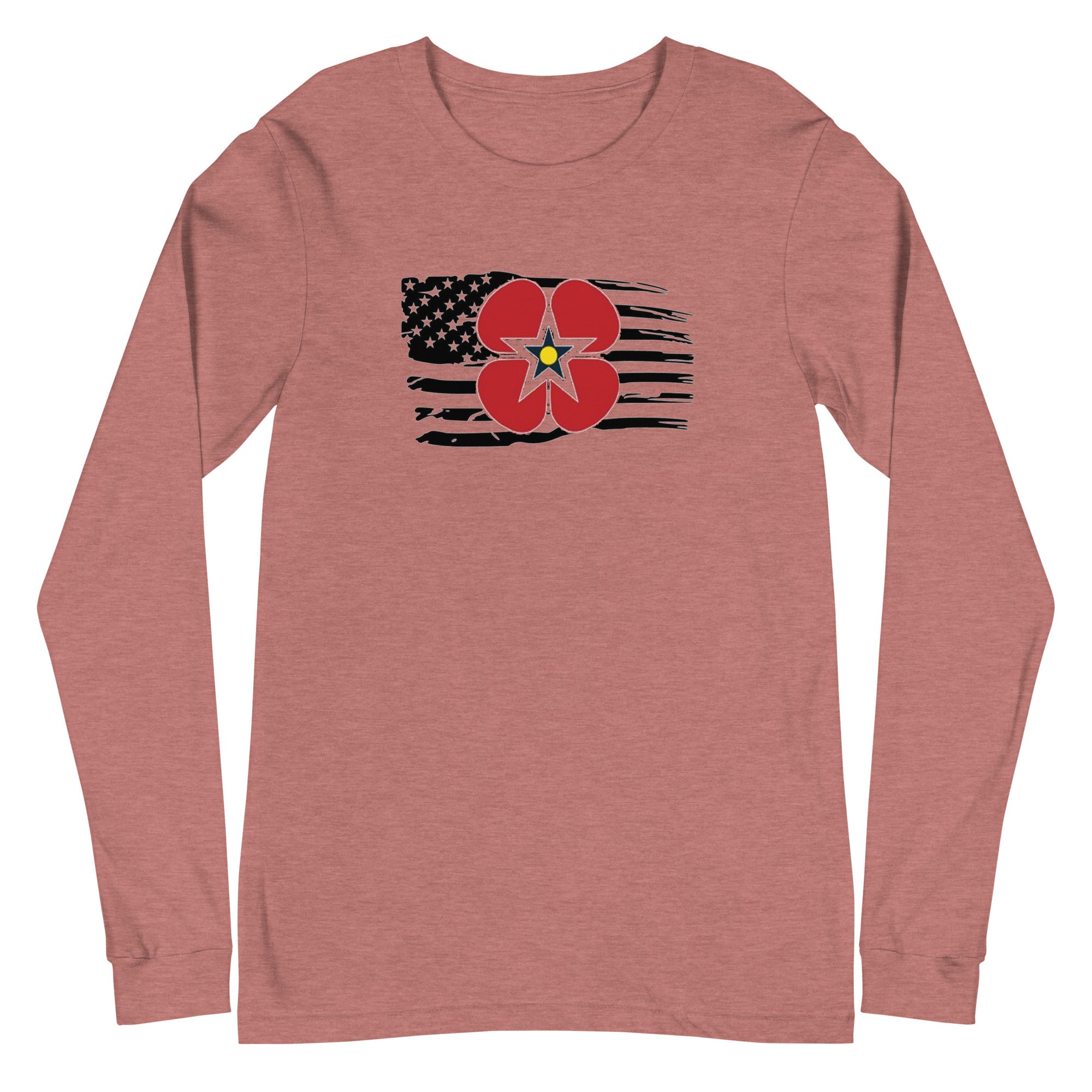 Unisex Long Sleeve Tee - Flanders logo with distressed flag