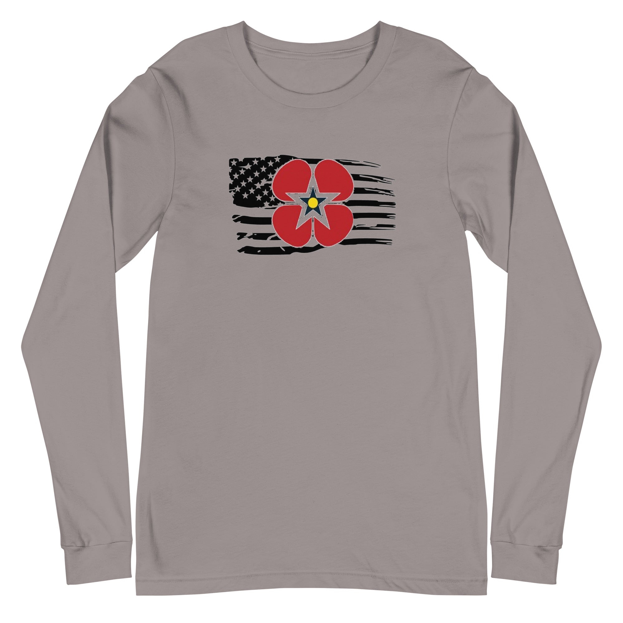 Unisex Long Sleeve Tee - Flanders logo with distressed flag