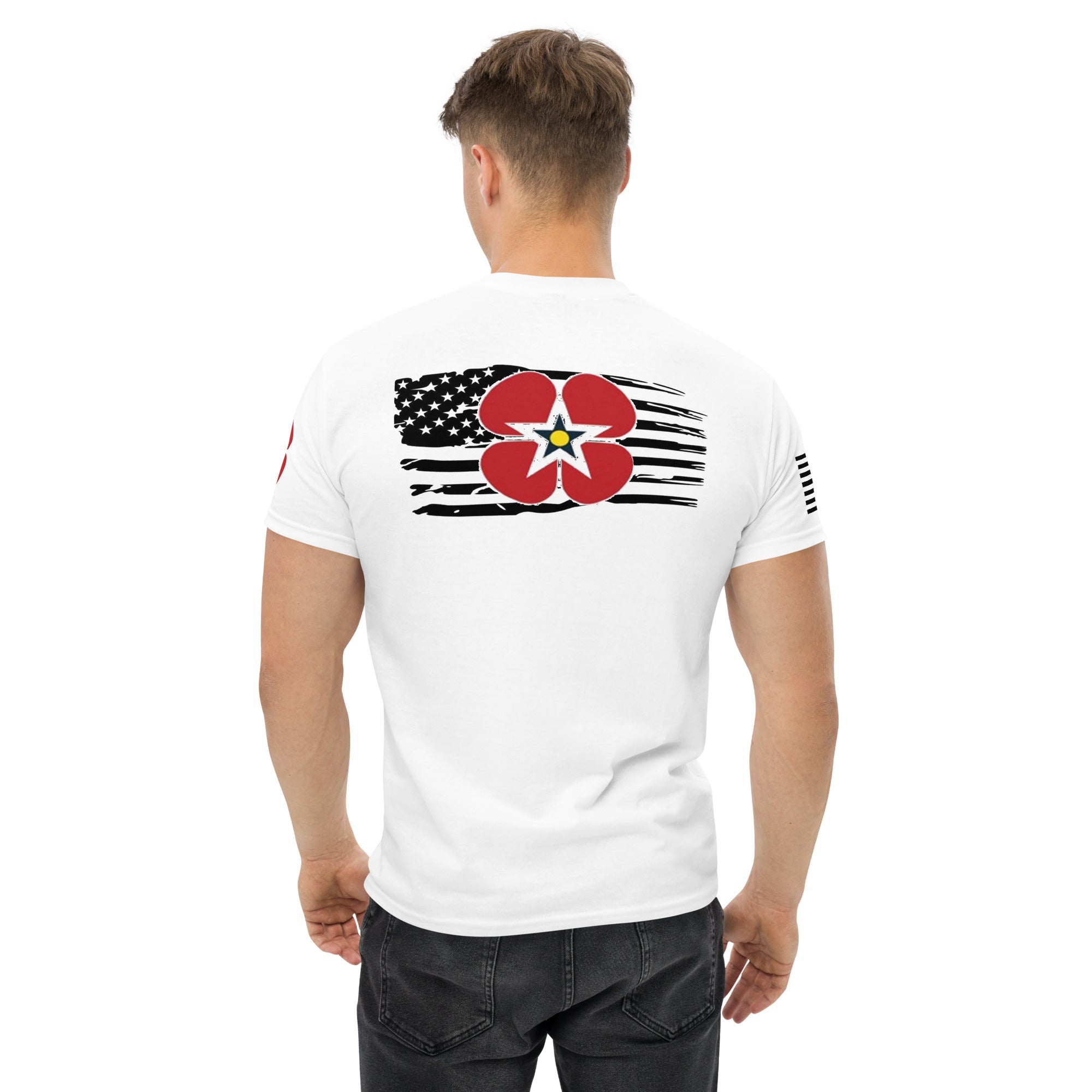 Distressed Flag / Poppy Men's heavyweight tee
