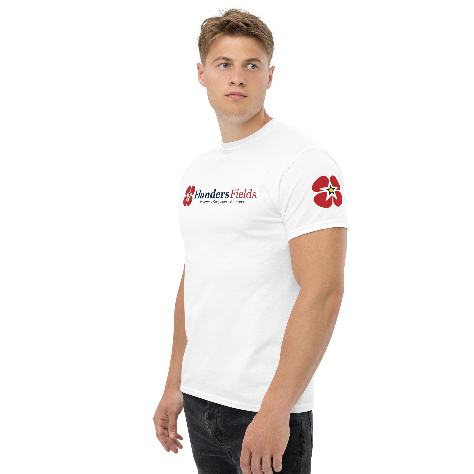 Distressed Flag / Poppy Men's heavyweight tee