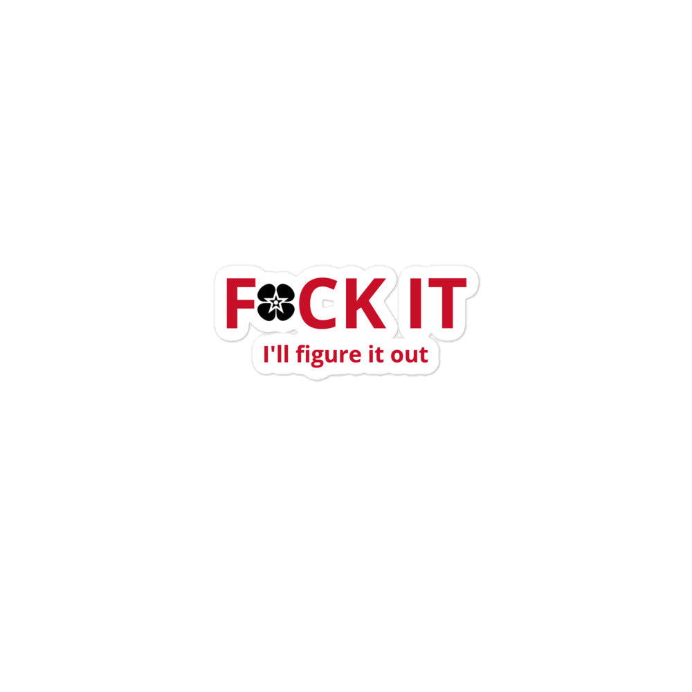 Bubble-free stickers - Fck it, I'll figure it out (red with logo)