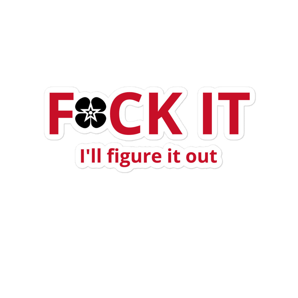 Bubble-free stickers - Fck it, I'll figure it out (red with logo)