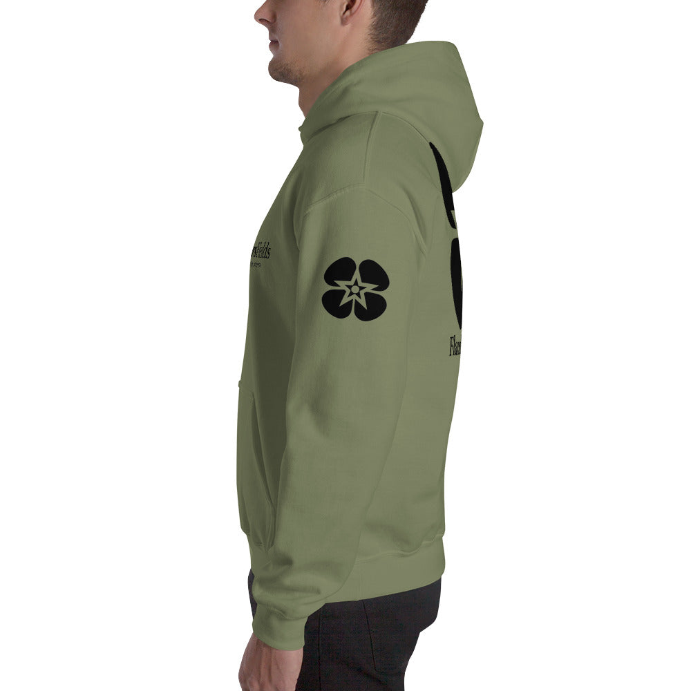 Unisex Hoodie - Flanders Fields logo, flag sleeve