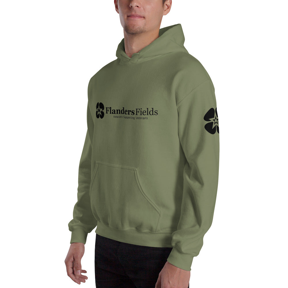 Unisex Hoodie - Flanders Fields logo, flag sleeve