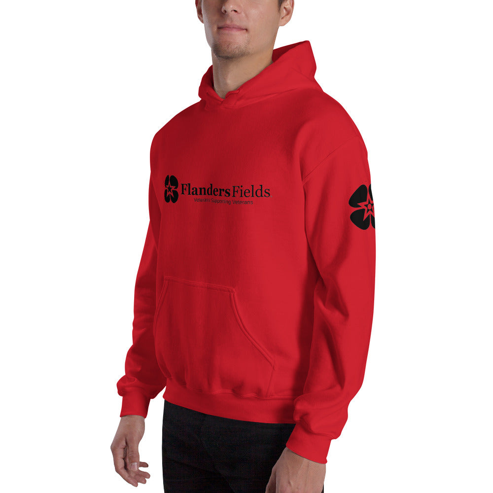 Unisex Hoodie - Flanders Fields logo, flag sleeve