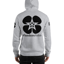 Load image into Gallery viewer, Unisex Hoodie - Flanders Fields logo, flag sleeve
