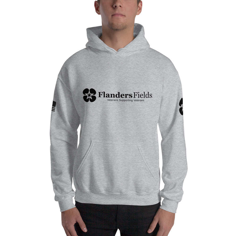 Unisex Hoodie - Flanders Fields logo, flag sleeve