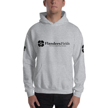 Load image into Gallery viewer, Unisex Hoodie - Flanders Fields logo, flag sleeve
