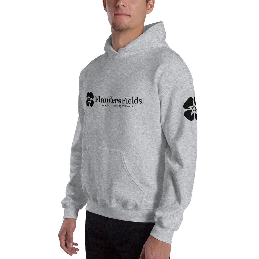 Unisex Hoodie - Flanders Fields logo, flag sleeve