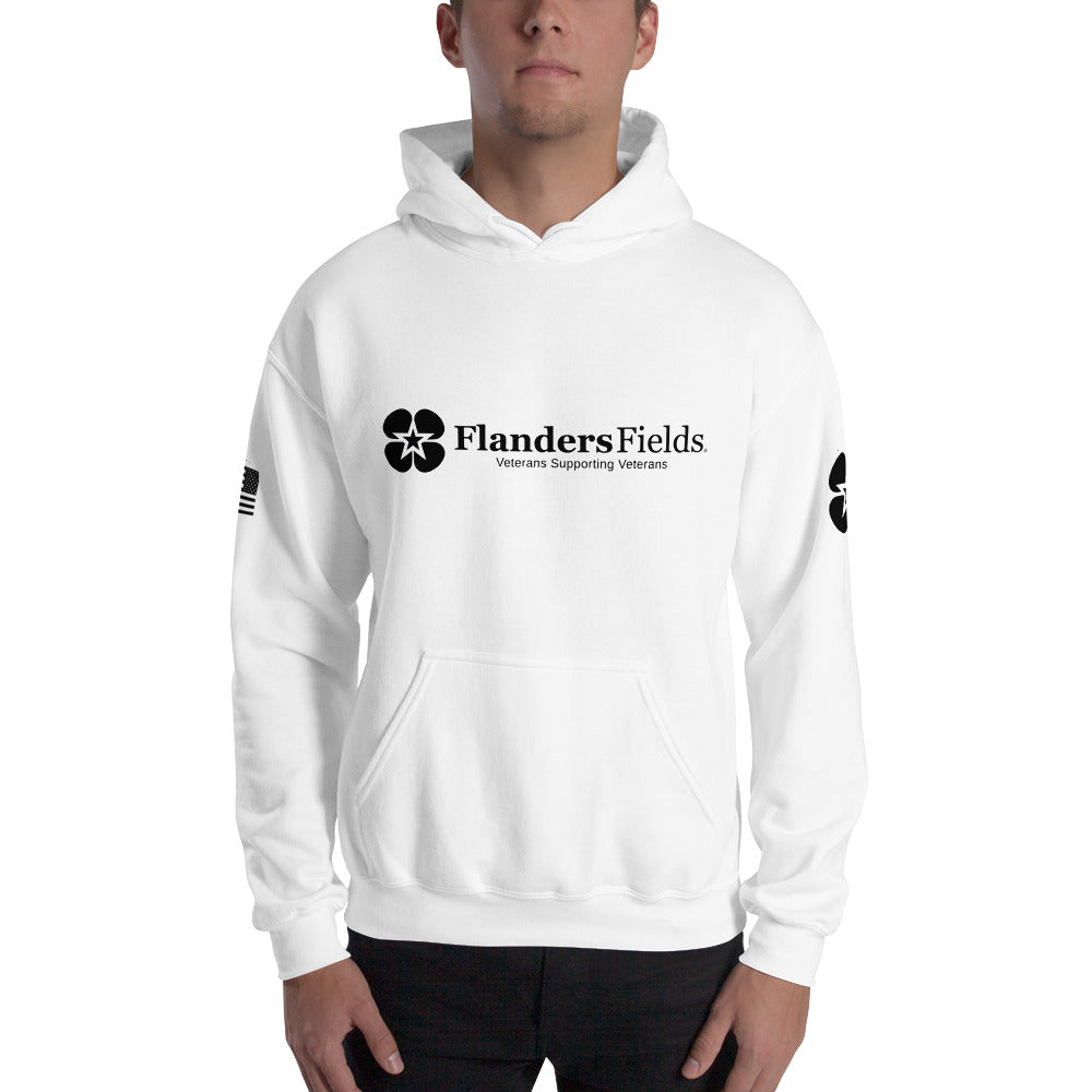 Unisex Hoodie - Flanders Fields logo, flag sleeve