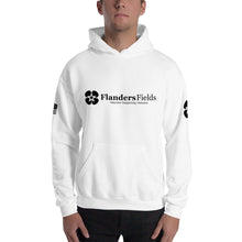 Load image into Gallery viewer, Unisex Hoodie - Flanders Fields logo, flag sleeve
