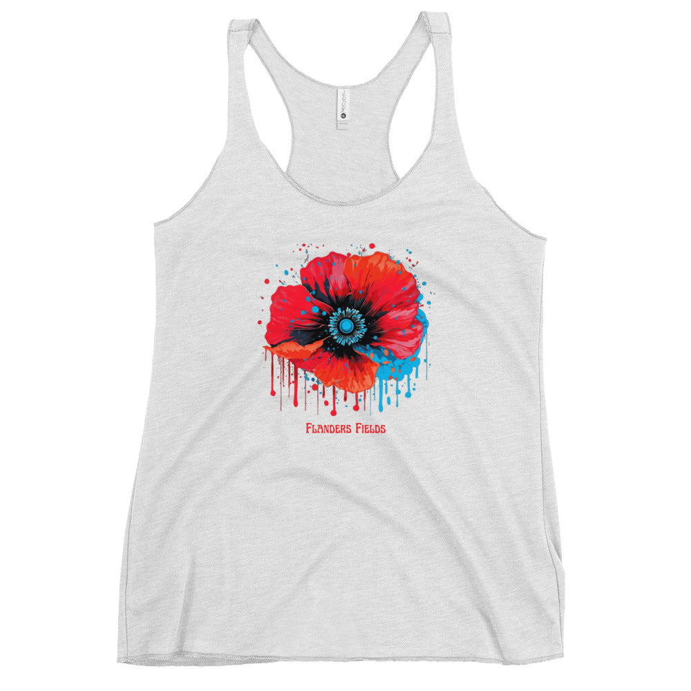 Women's Racerback Tank - Flanders Fields logo retro