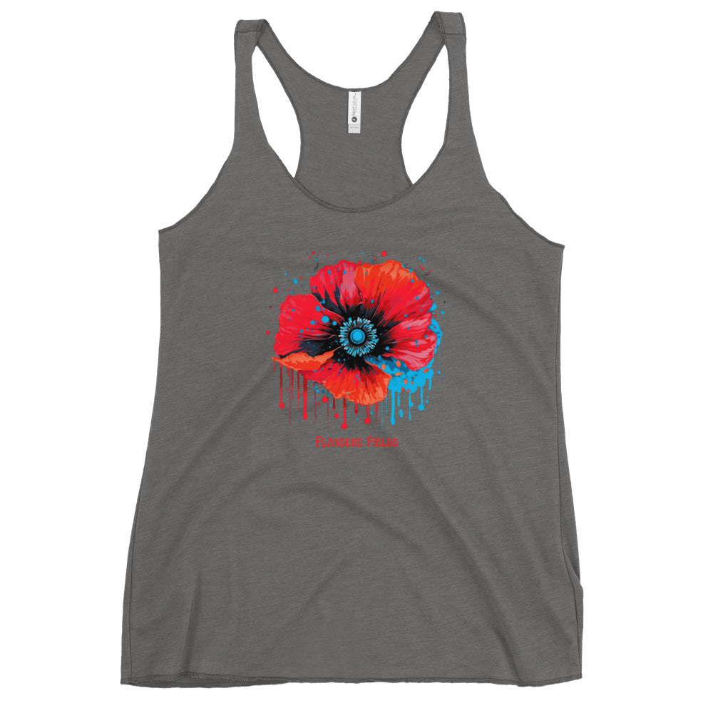 Women's Racerback Tank - Flanders Fields logo retro