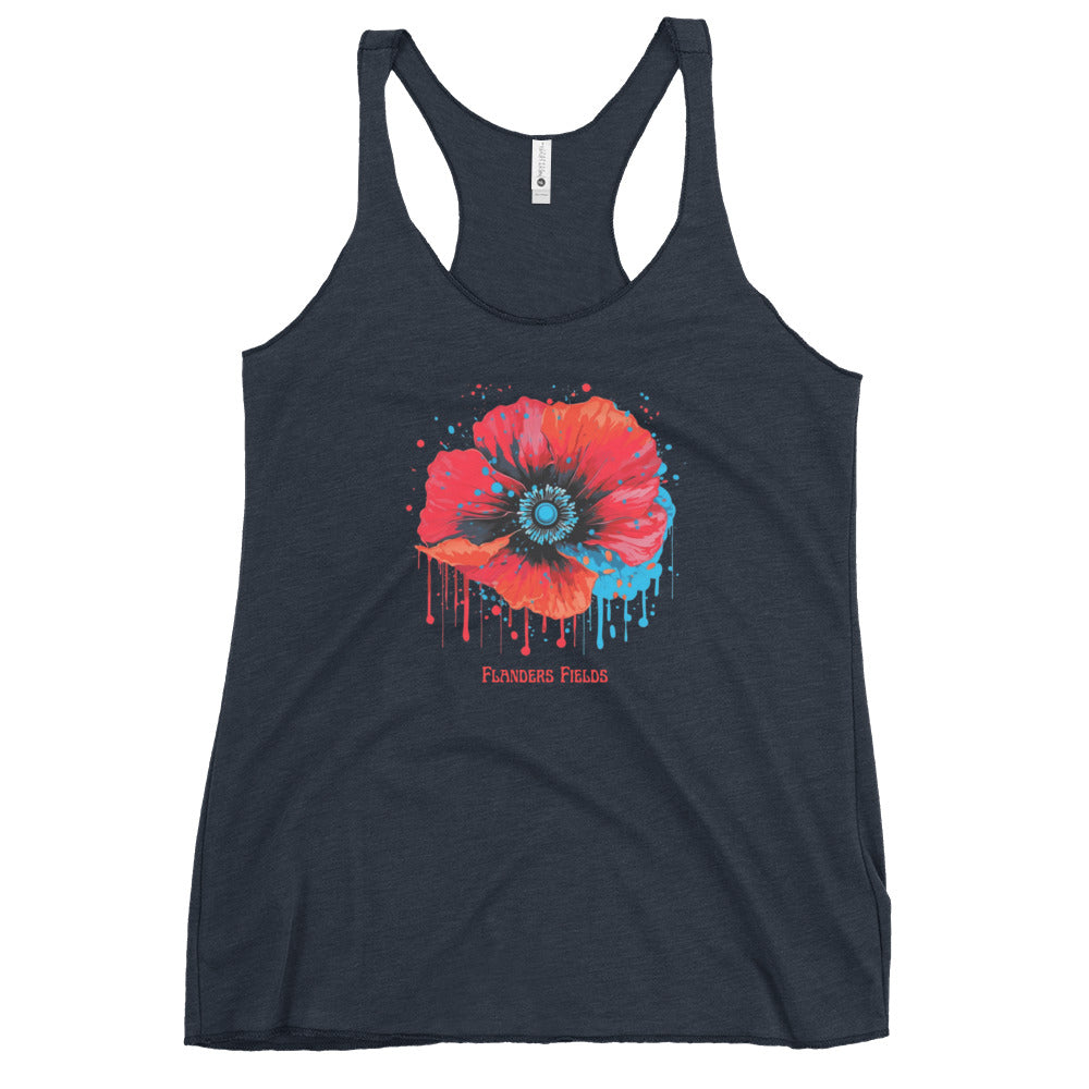 Women's Racerback Tank - Flanders Fields logo retro