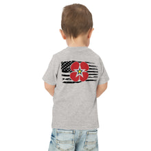 Load image into Gallery viewer, Toddler Distressed Flag / Poppy jersey t-shirt
