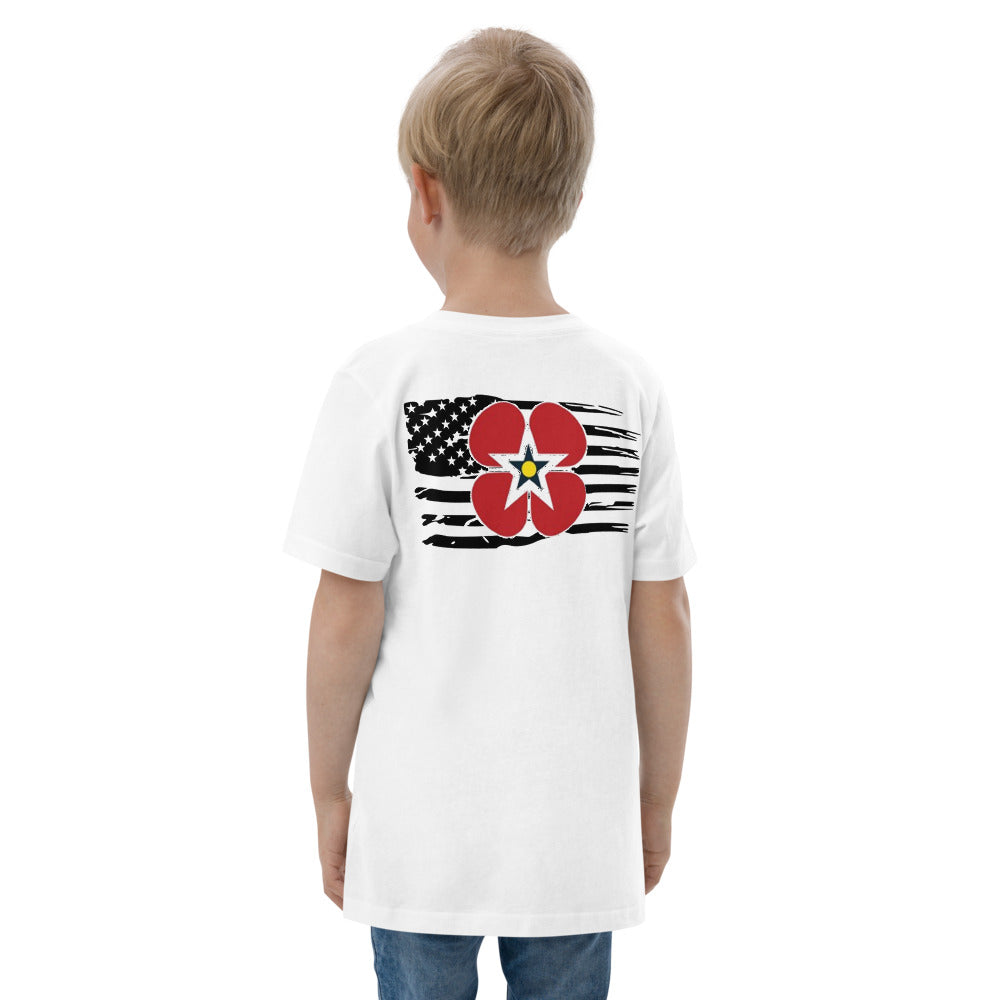Youth Distressed Flag / Poppy jersey t-shirt